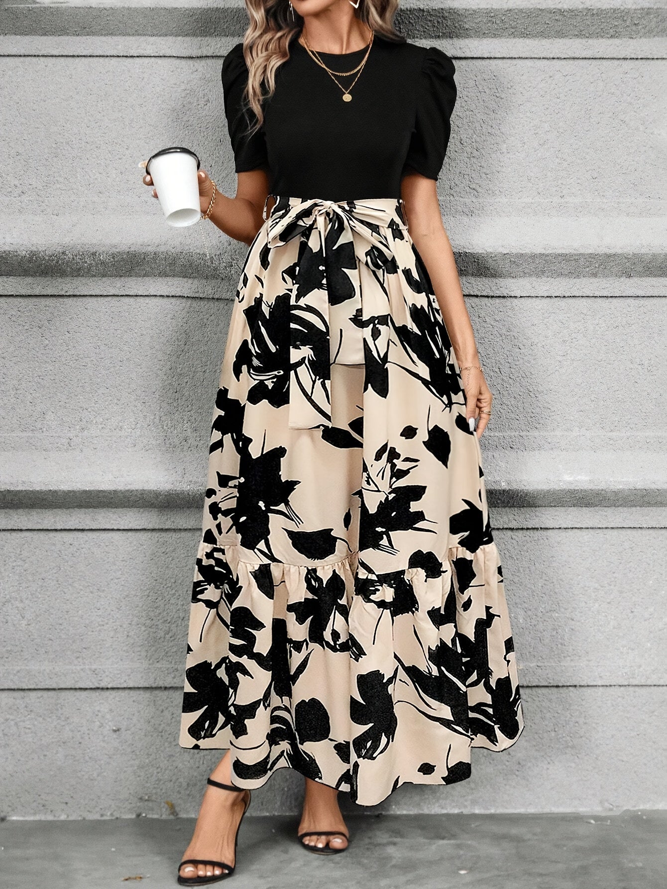 Isadora – Lace-Up Floral Dress