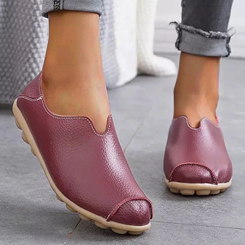 Grace – Leather Heel Low-Top Flats