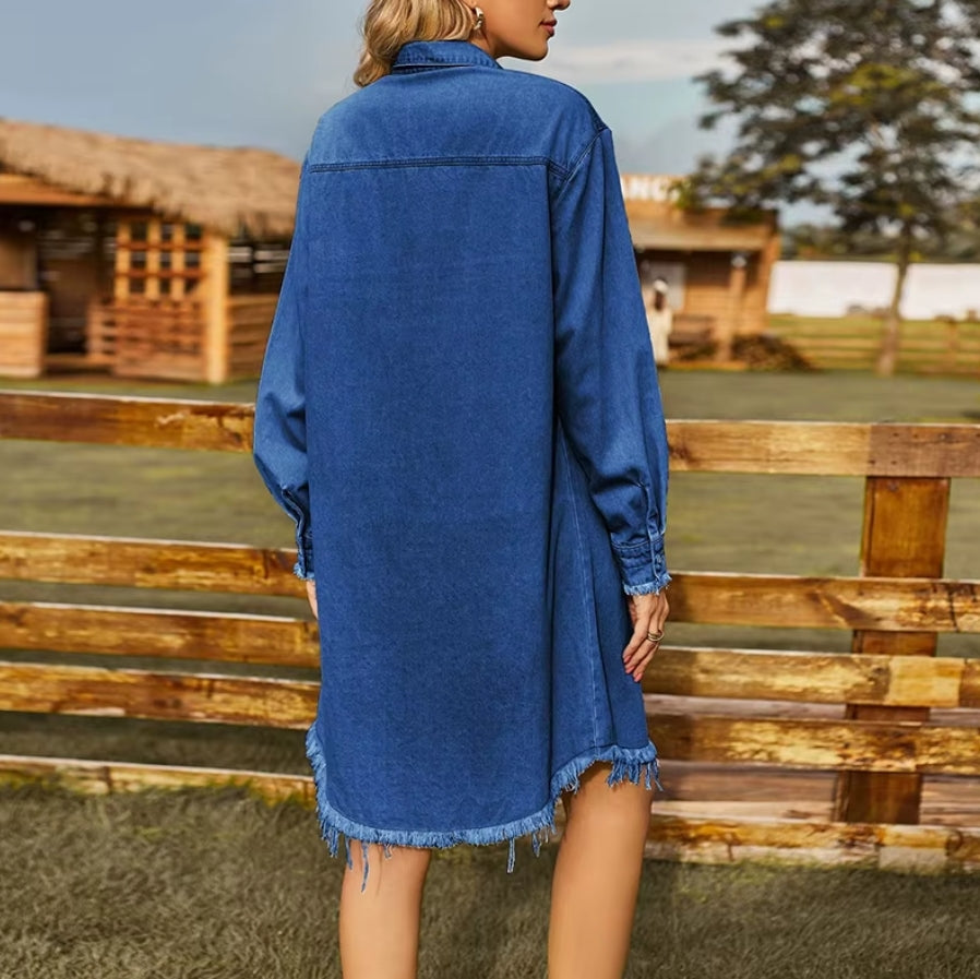 Celeste – Button-Up Denim Dress