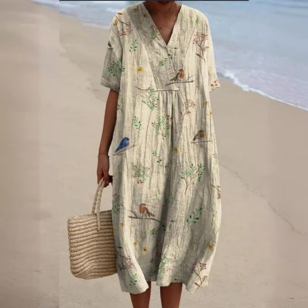 Lila - Vintage Boho Midi Dress