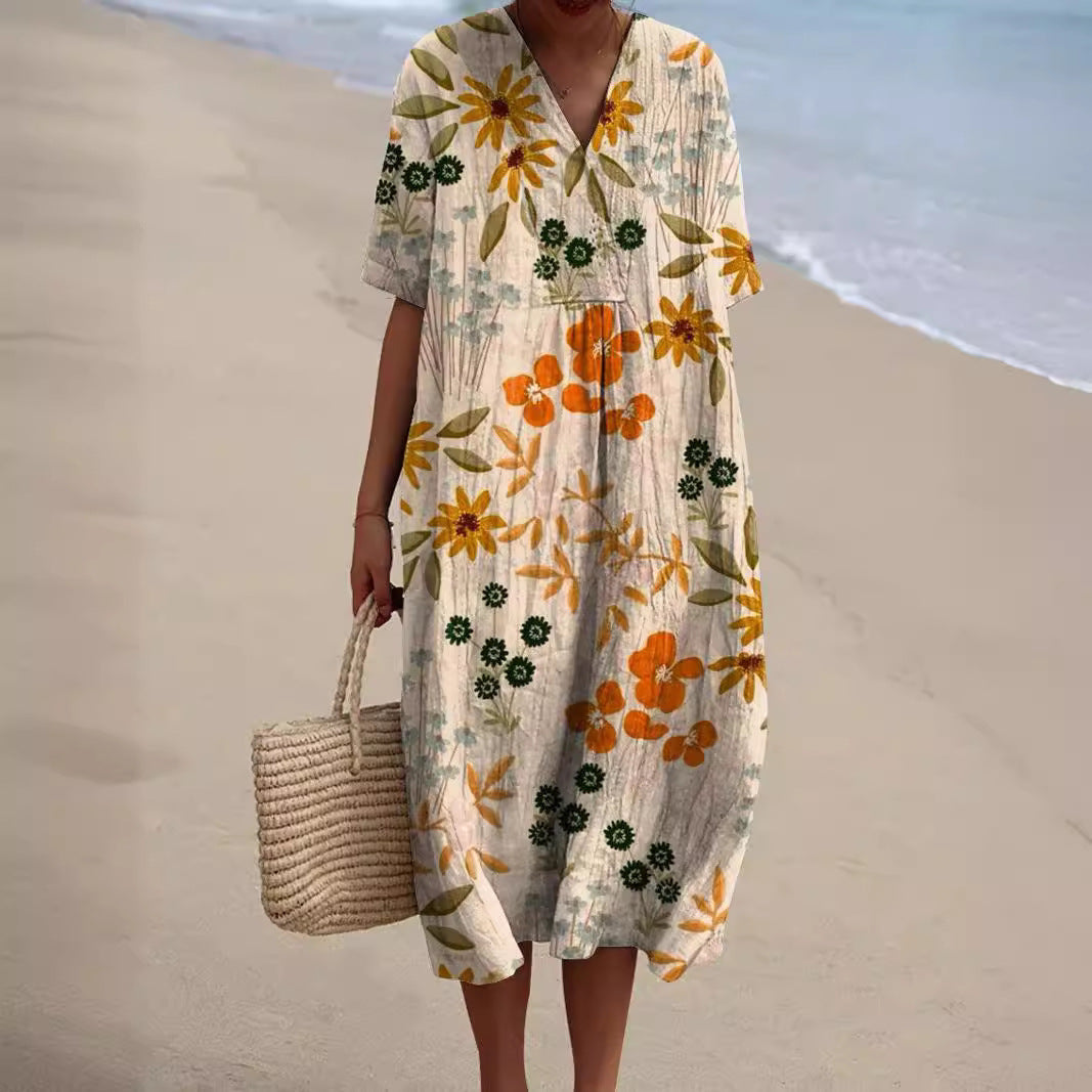 Lila - Vintage Boho Midi Dress