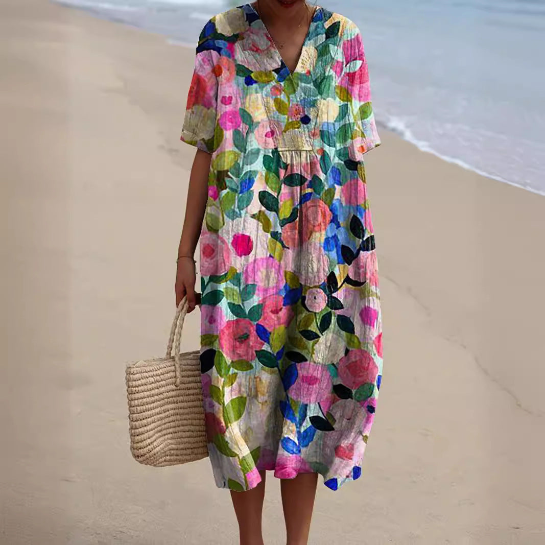 Lila - Vintage Boho Midi Dress