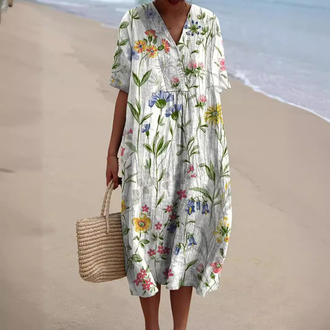 Lila - Vintage Boho Midi Dress