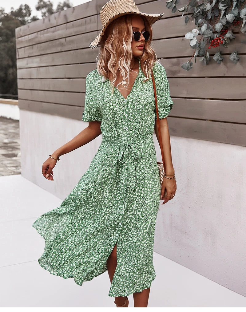 Zoey - Elegant V-Neck Dress