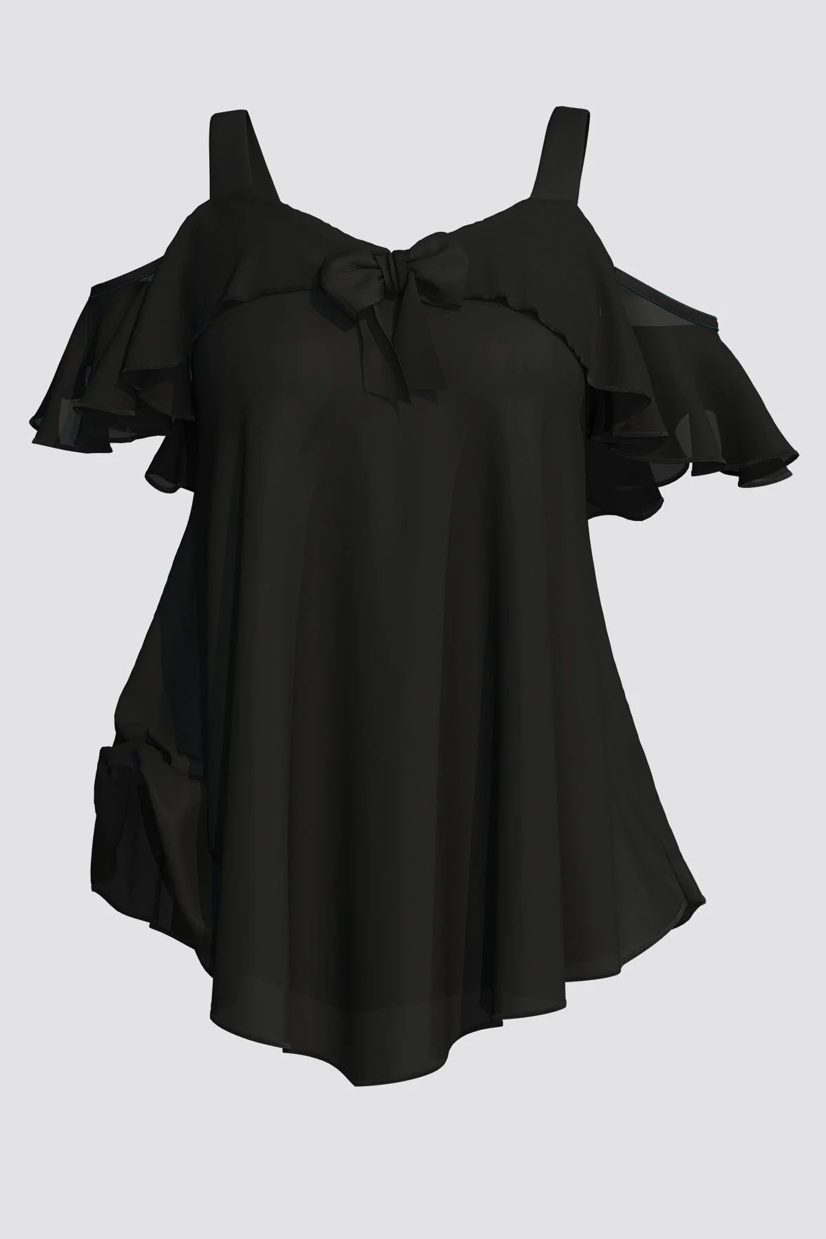 Isla – Elegant Cold Shoulder Ruffle Blouse
