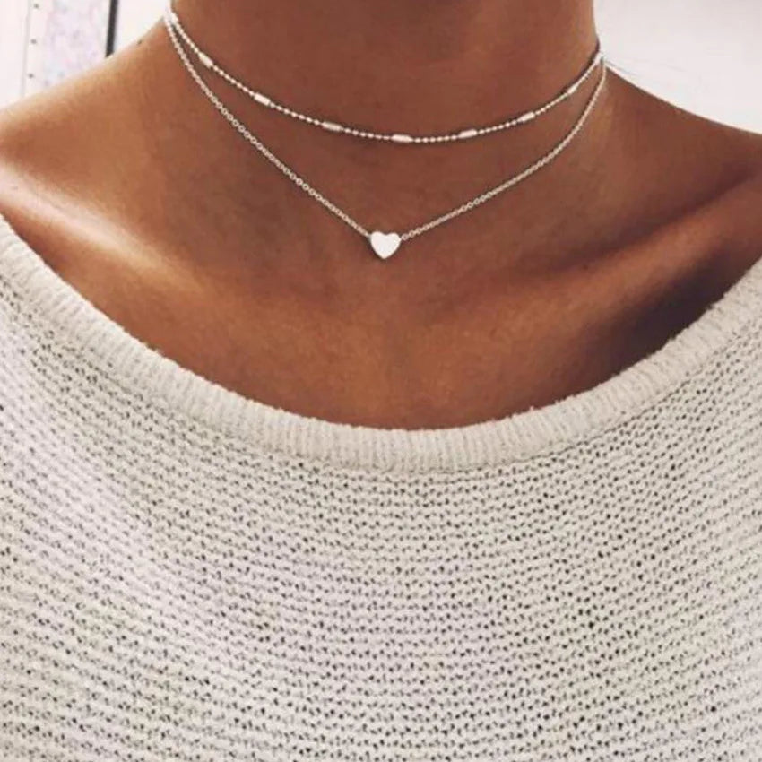 Elegant Pearl & Heart Necklace