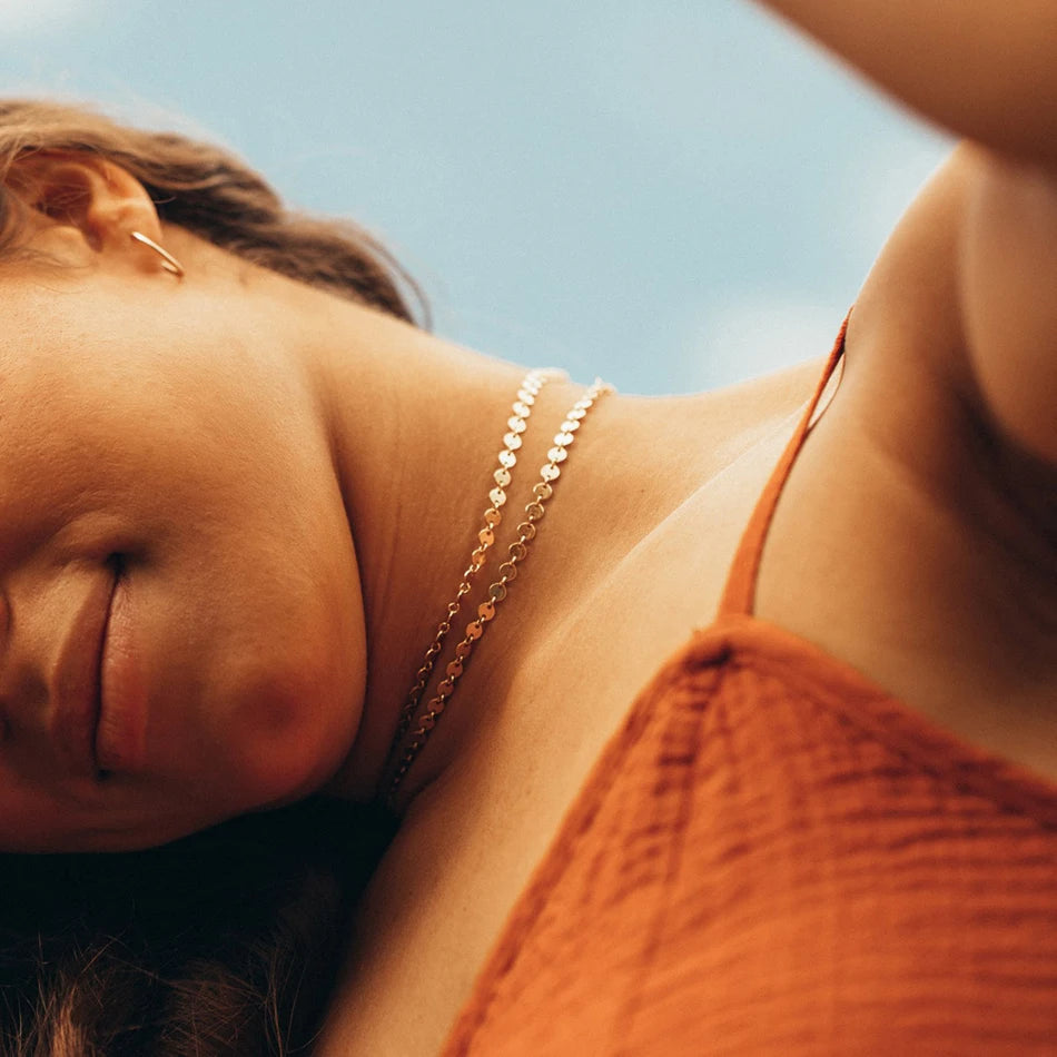 Gold Plated Disc Necklace