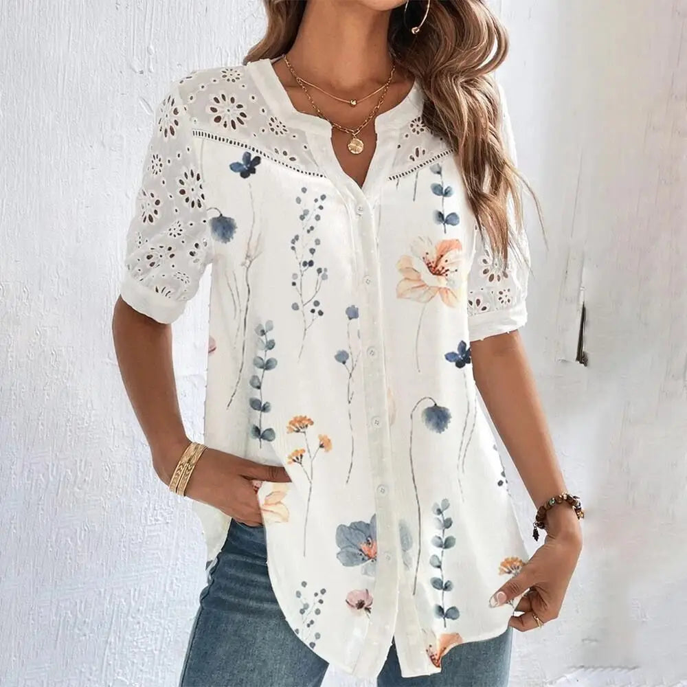 Celestine - Lace Casual Blouse