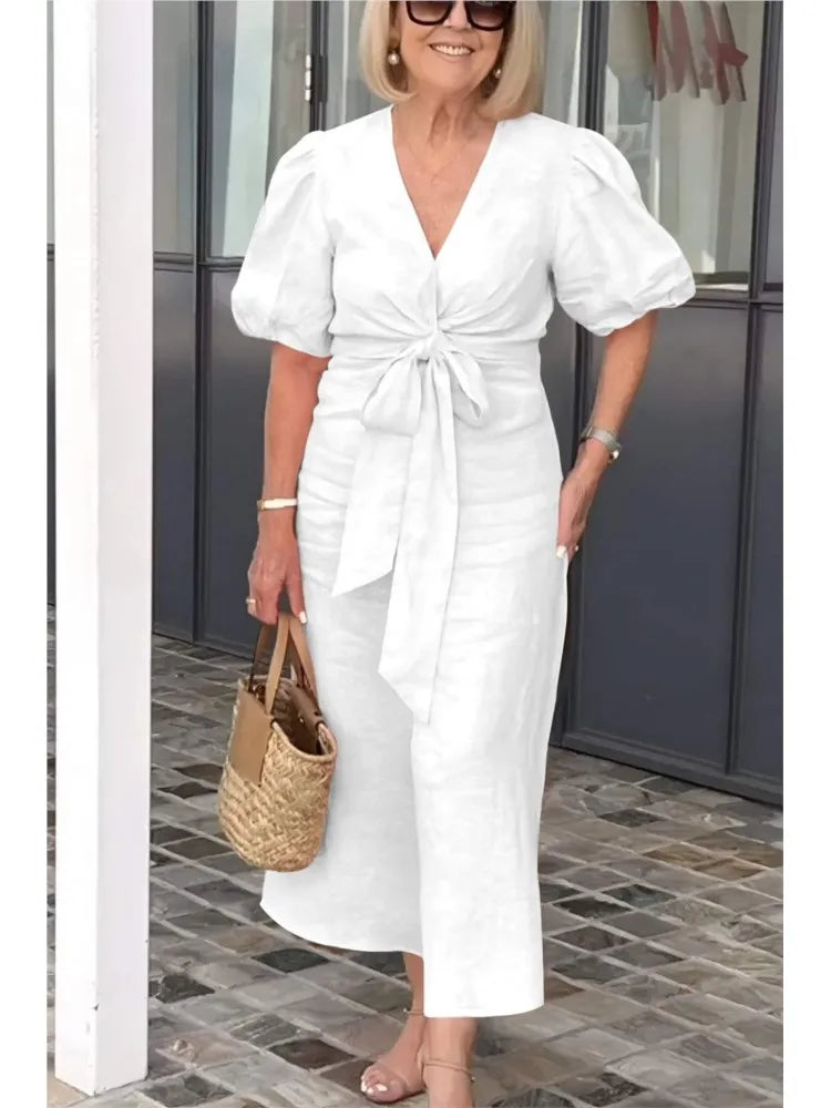 Chloe - Lace-Up Day Dress