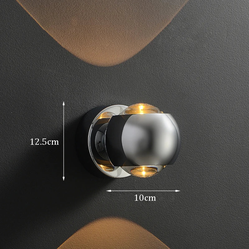 Jorid - Modern Brass LED Wall Lamp Foyer BO-HA Chrome