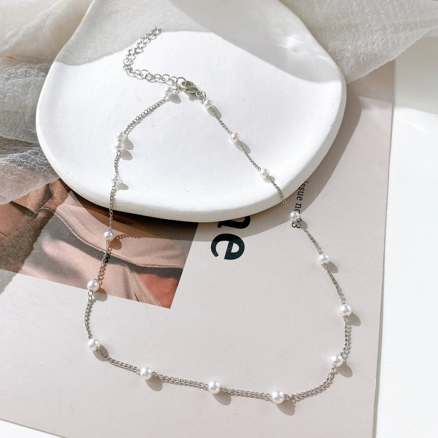 Elegant Pearl & Heart Necklace