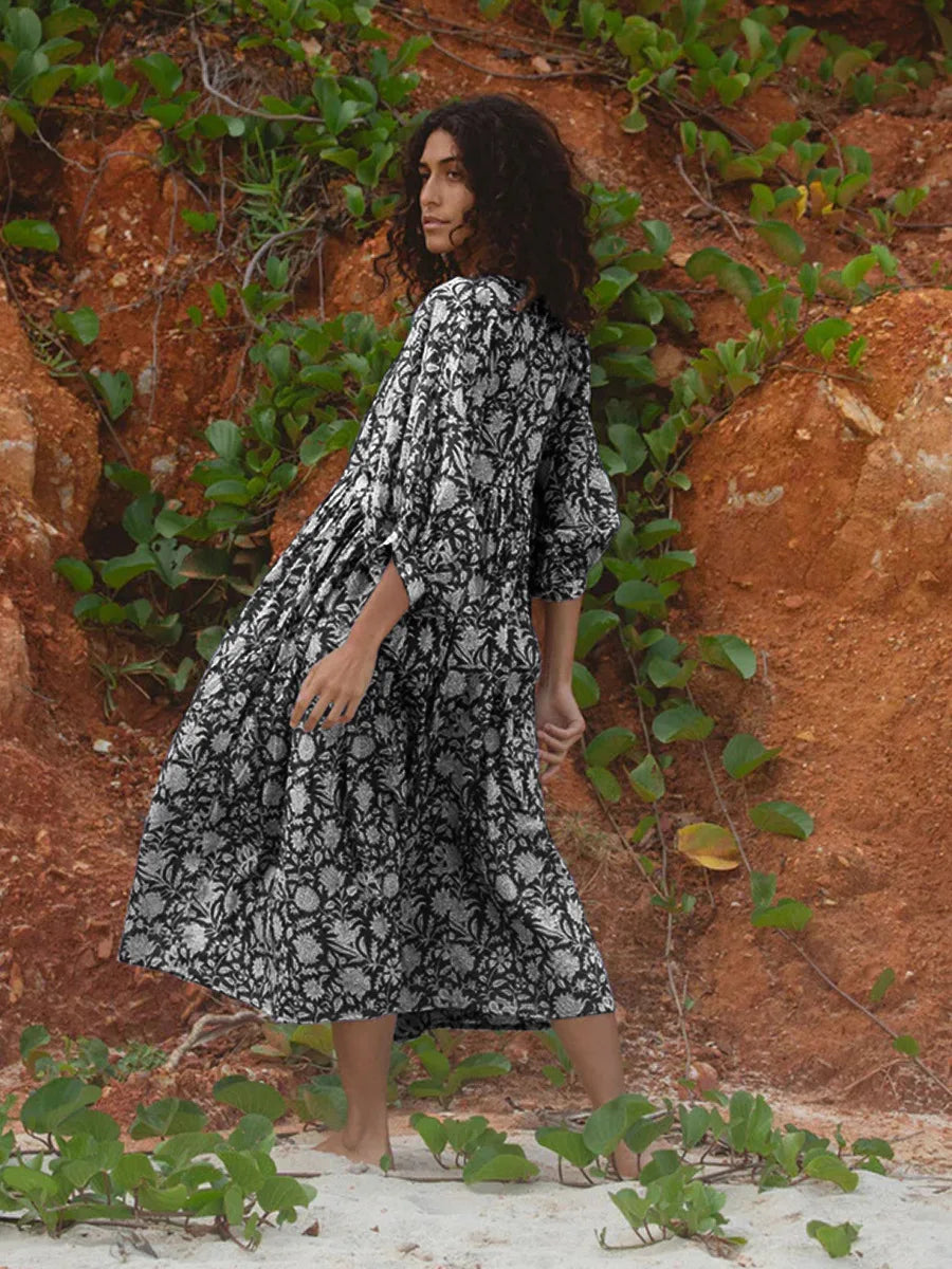 Mia - Floral Boho Maxi Dress