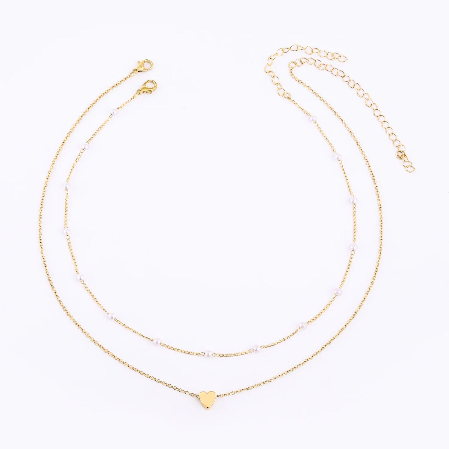 Elegant Pearl & Heart Necklace