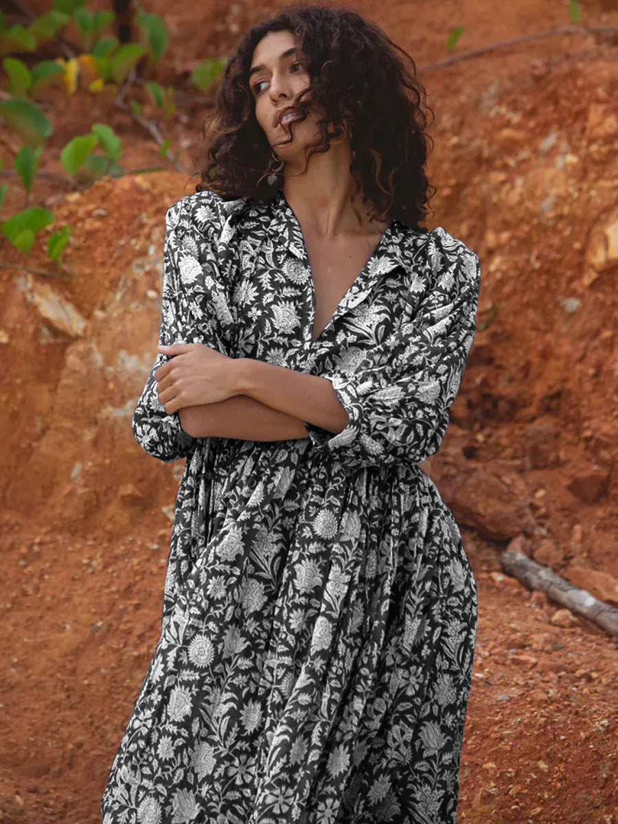 Mia - Floral Boho Maxi Dress