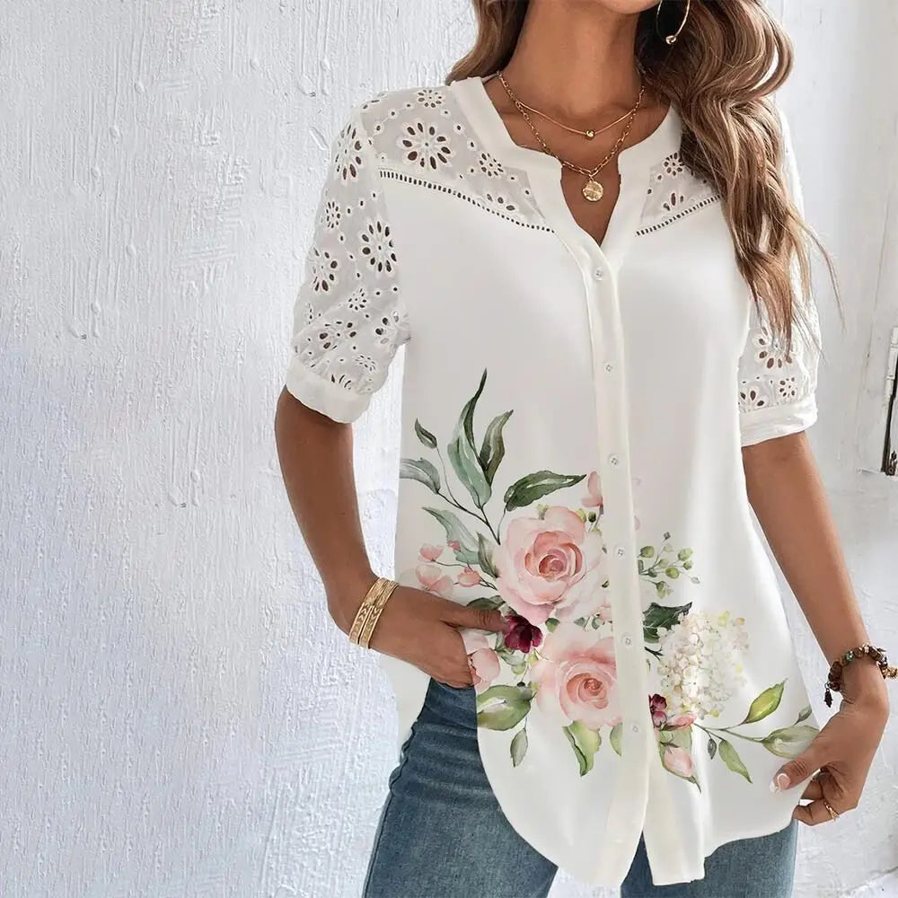 Celestine - Lace Casual Blouse