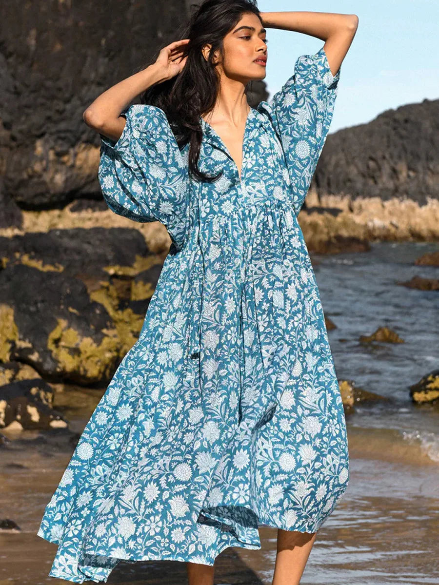Mia - Floral Boho Maxi Dress