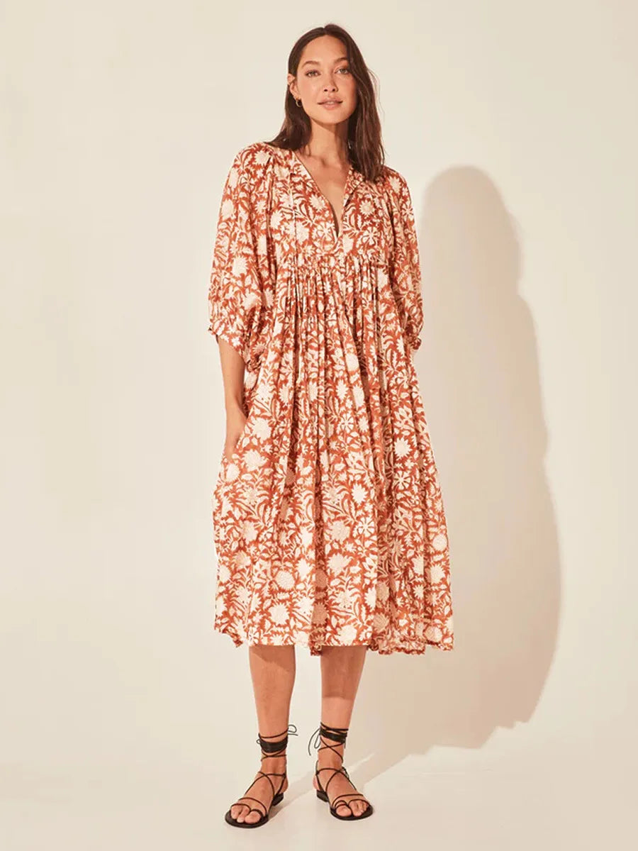 Mia - Floral Boho Maxi Dress
