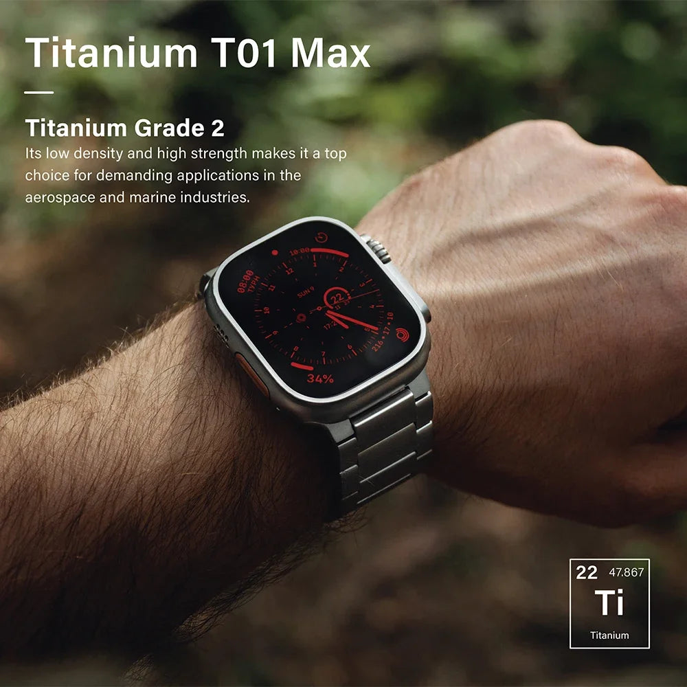 Luxury Titanium Bracelet for Apple Watch Ultra 2 Band 49mm 45mm 44mm 46mm Business Strap for IWatch Series 10 9 8 7 6 5 4 Se 3 2