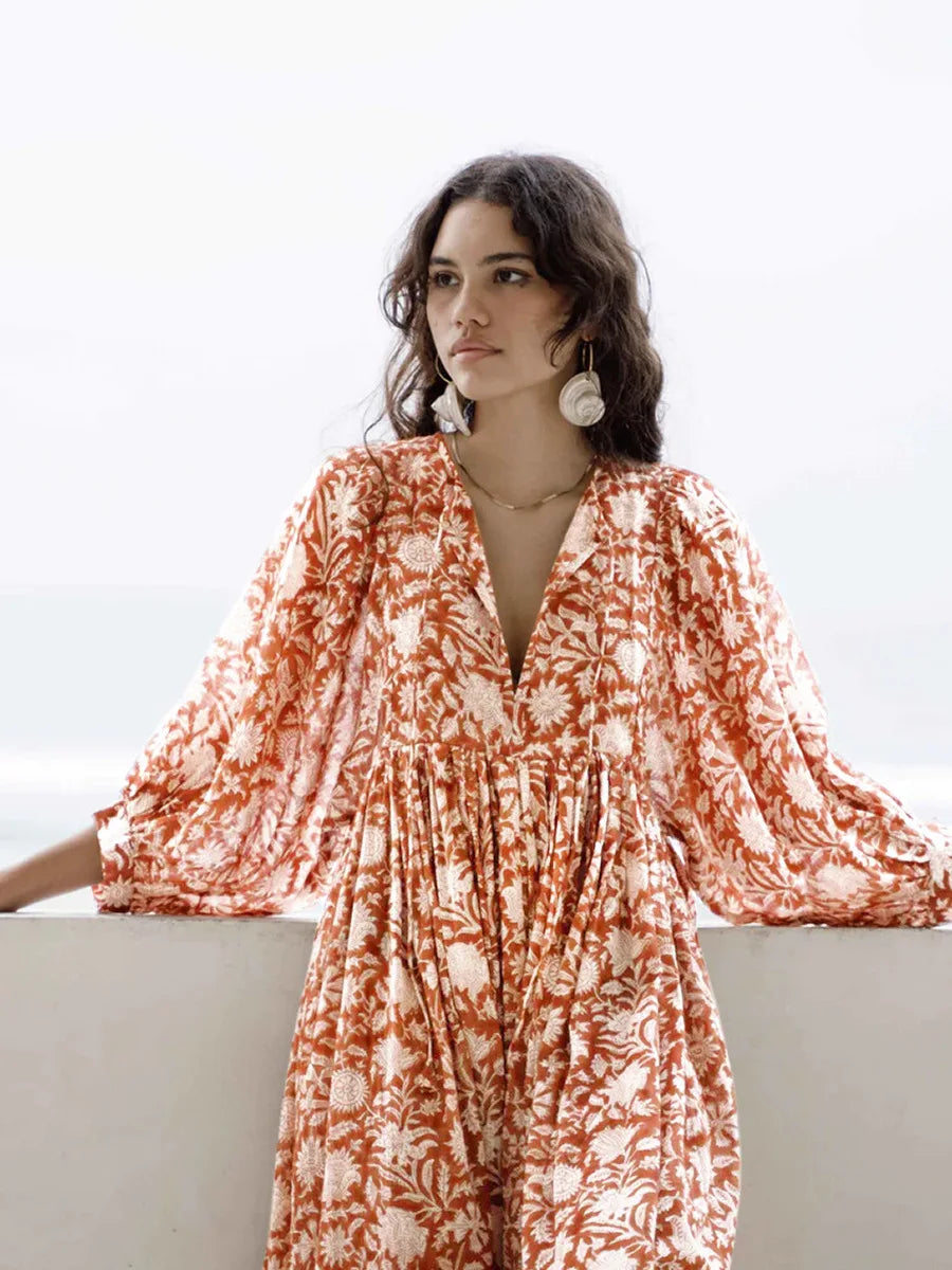 Mia - Floral Boho Maxi Dress