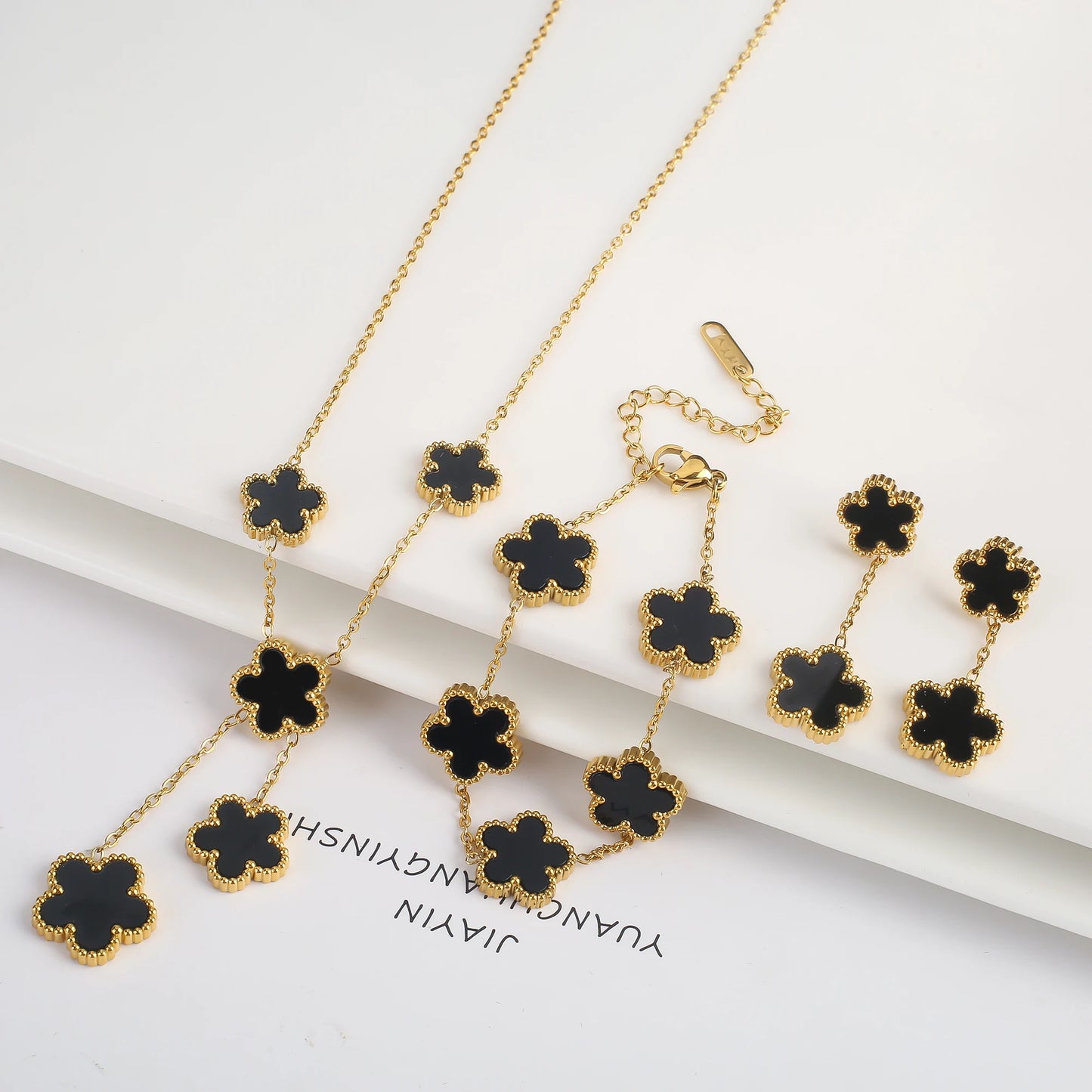 Five-Leaf Flower Jewelry Set