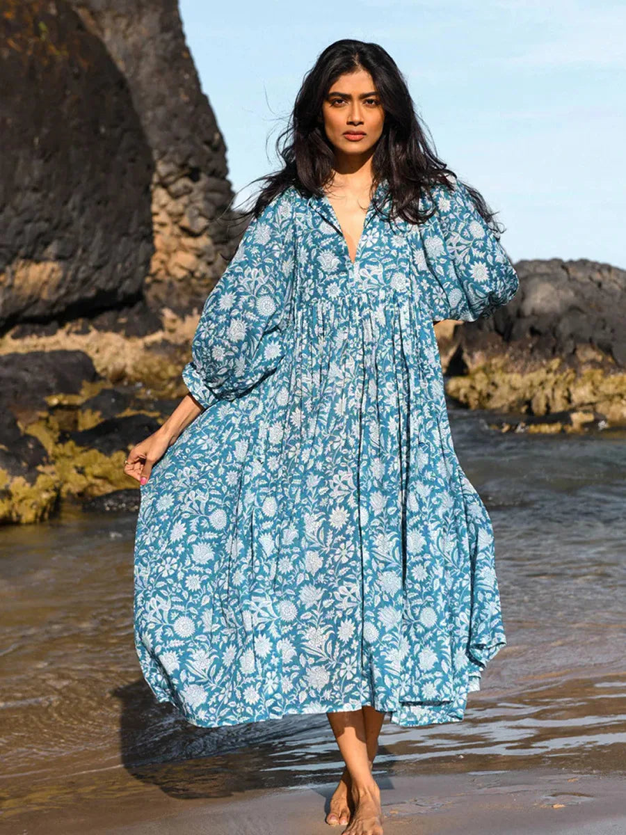 Mia - Floral Boho Maxi Dress