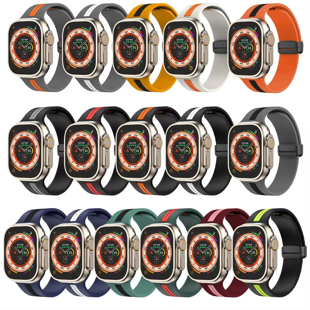 Silicone Strap For Apple Watch band 46mm 44mm 45mm 49mm 41mm 42mm 38 40mm Bracelet iWatch correa series 10 9 8 7 6 5 Ultra SE 2