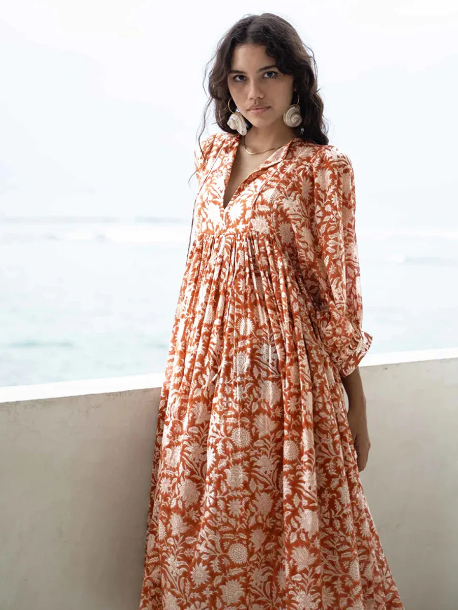 Mia - Floral Boho Maxi Dress