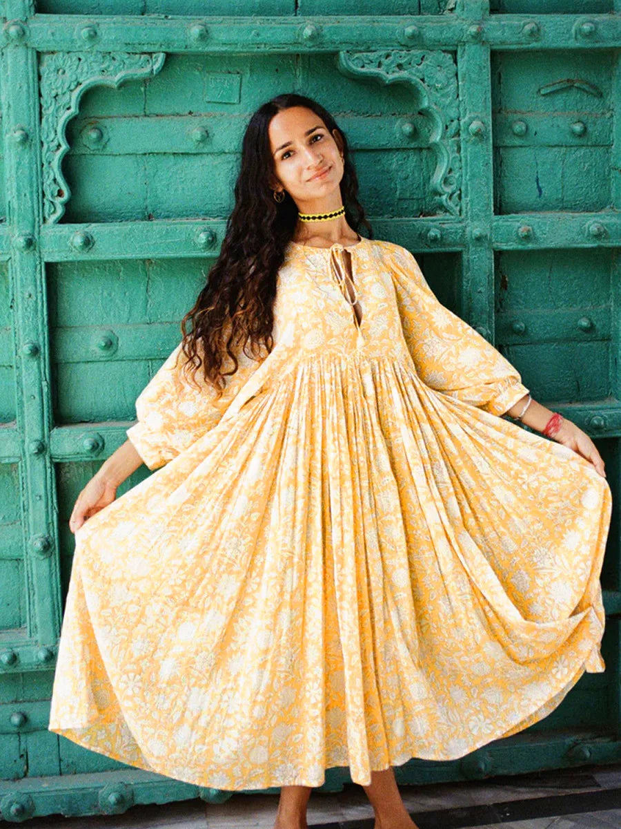 Mia - Floral Boho Maxi Dress