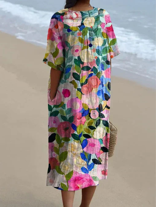 Lila - Vintage Boho Midi Dress