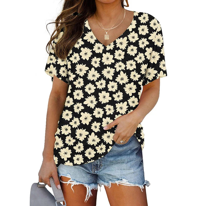Dahlia - Sunflower V-Neck T-Shirt