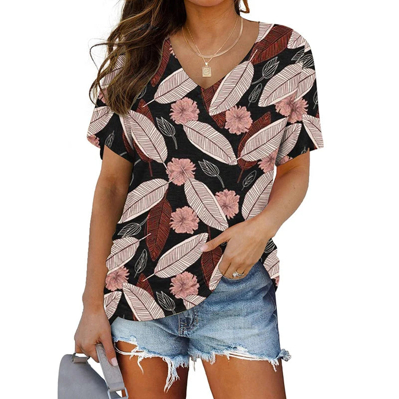 Dahlia - Sunflower V-Neck T-Shirt