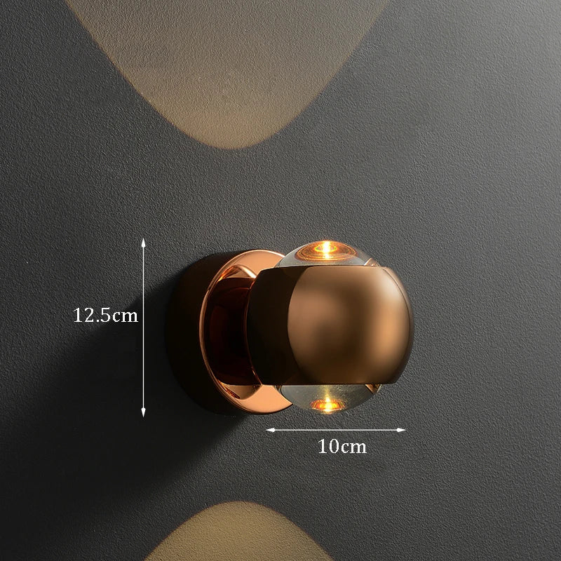Jorid - Modern Brass LED Wall Lamp Foyer BO-HA Rose Gold