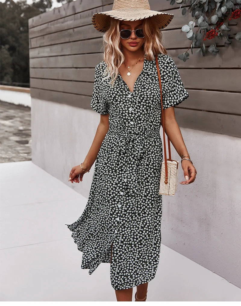 Zoey - Elegant V-Neck Dress