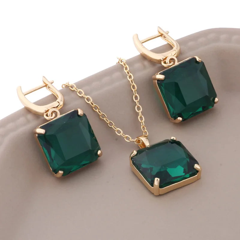 Luxe Square Dangle Earrings Set