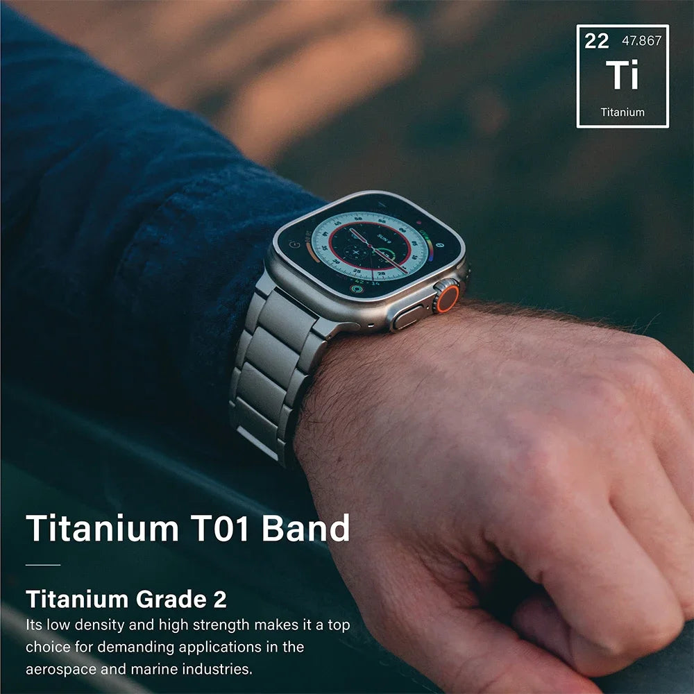 Luxury Titanium Bracelet for Apple Watch Ultra 2 Band 49mm 45mm 44mm 46mm Business Strap for IWatch Series 10 9 8 7 6 5 4 Se 3 2