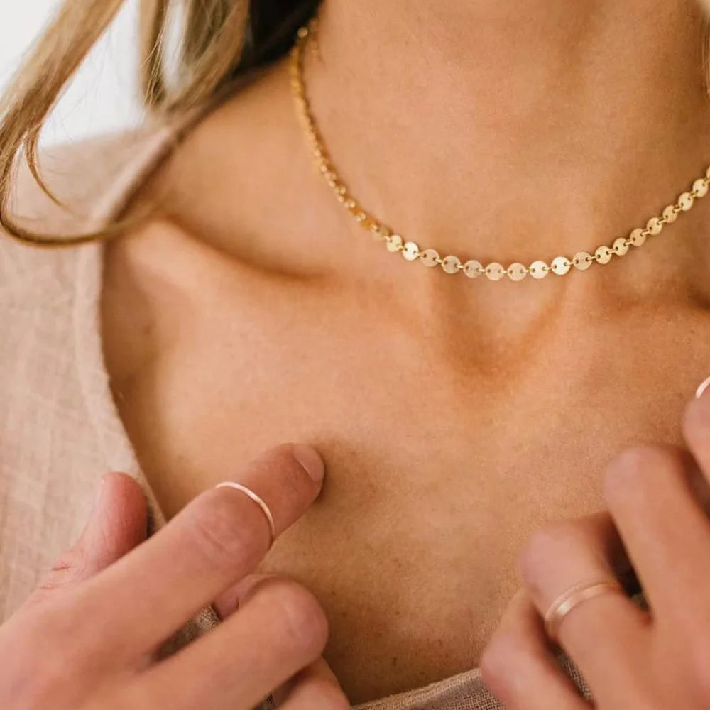 Gold Plated Disc Necklace