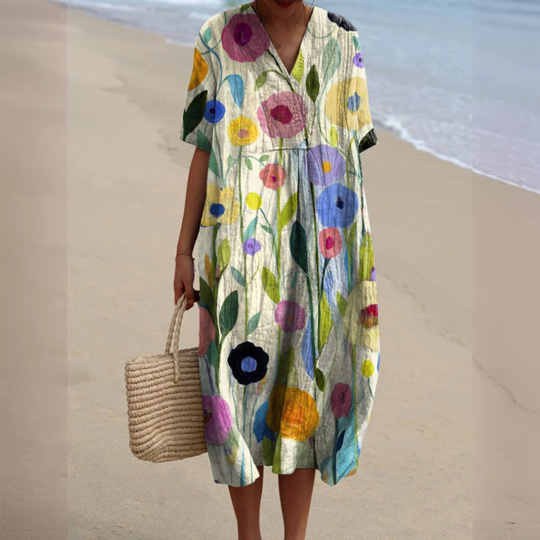 Lila - Vintage Boho Midi Dress