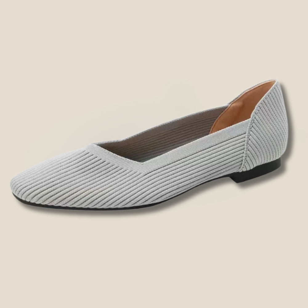 Avery - Square-Toe Knit Flats