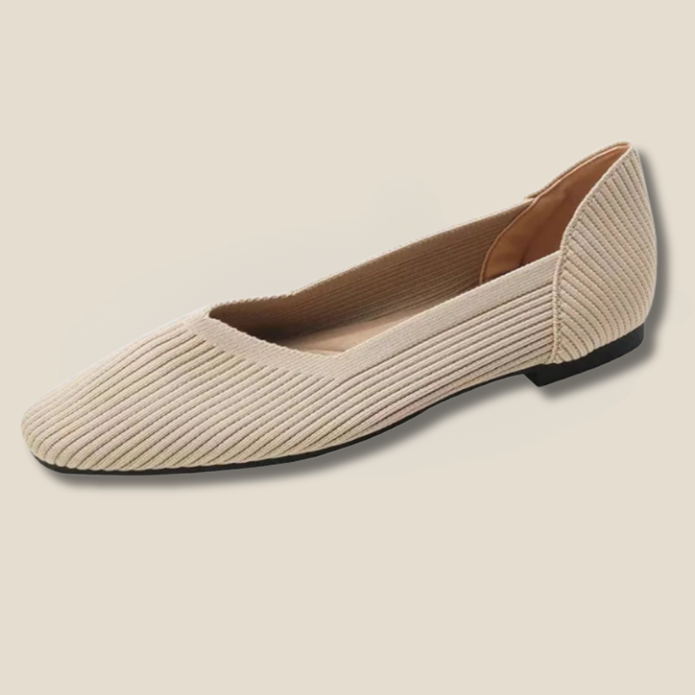 Avery - Square-Toe Knit Flats