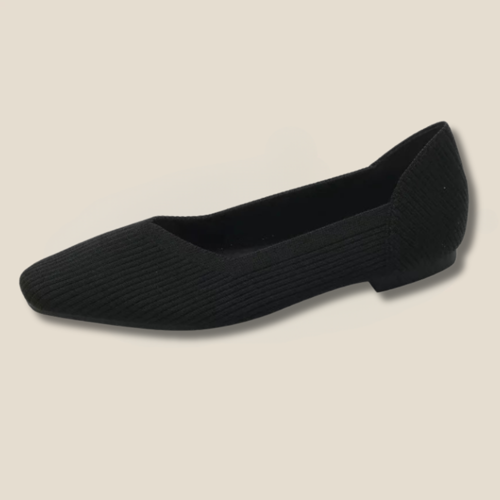 Avery - Square-Toe Knit Flats