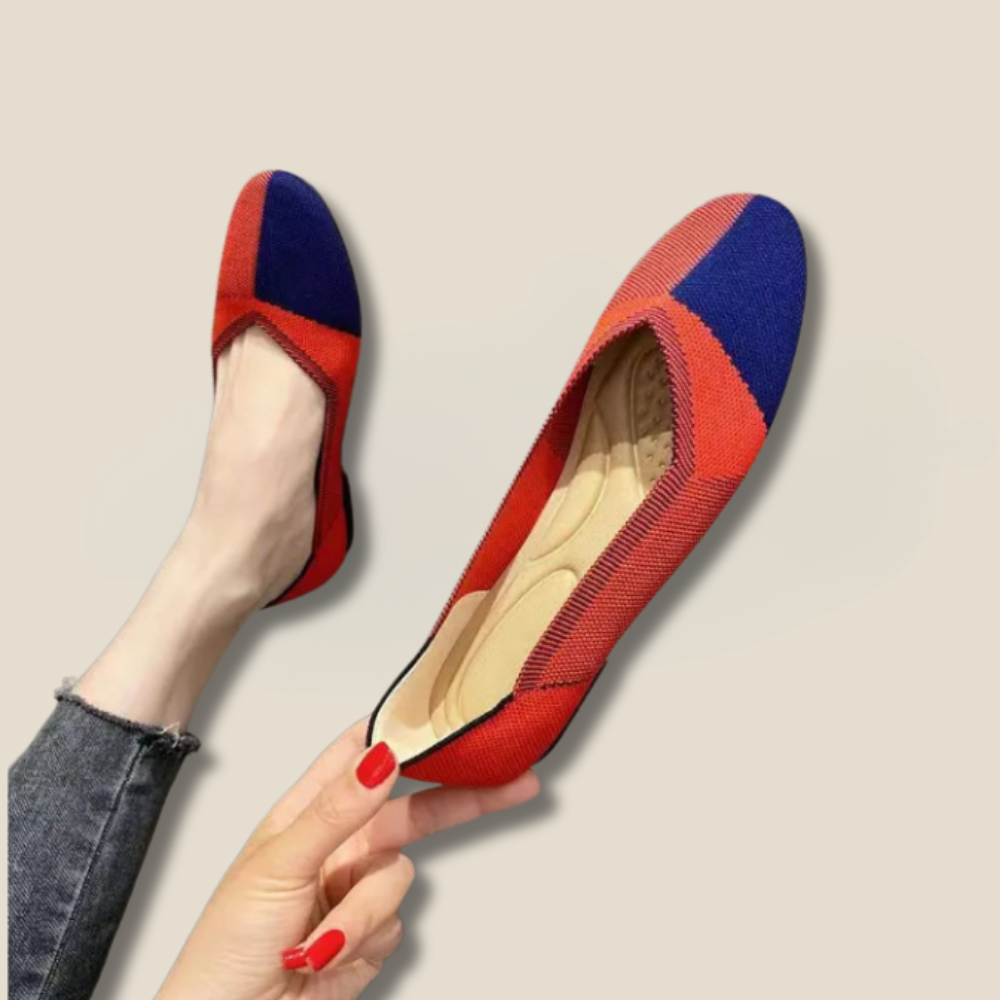 Elara - Circular Toe Knit Flats