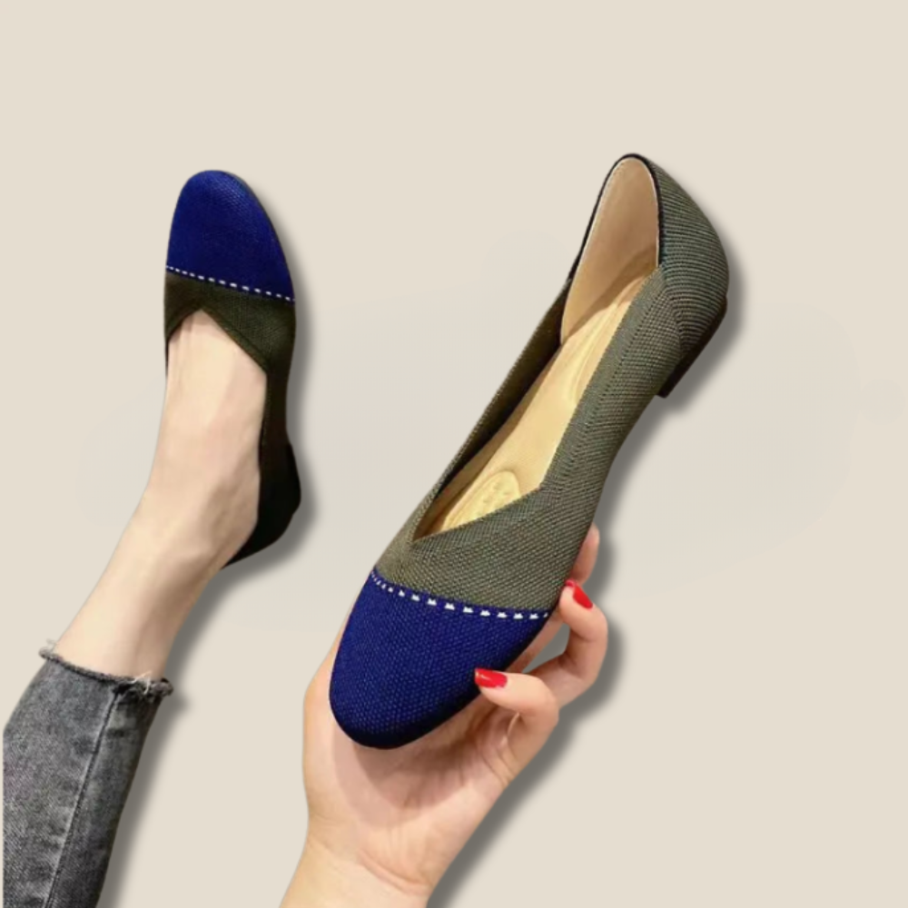 Elara - Circular Toe Knit Flats