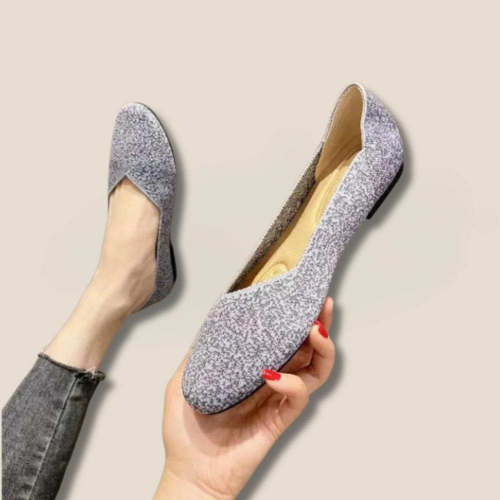Elara - Circular Toe Knit Flats