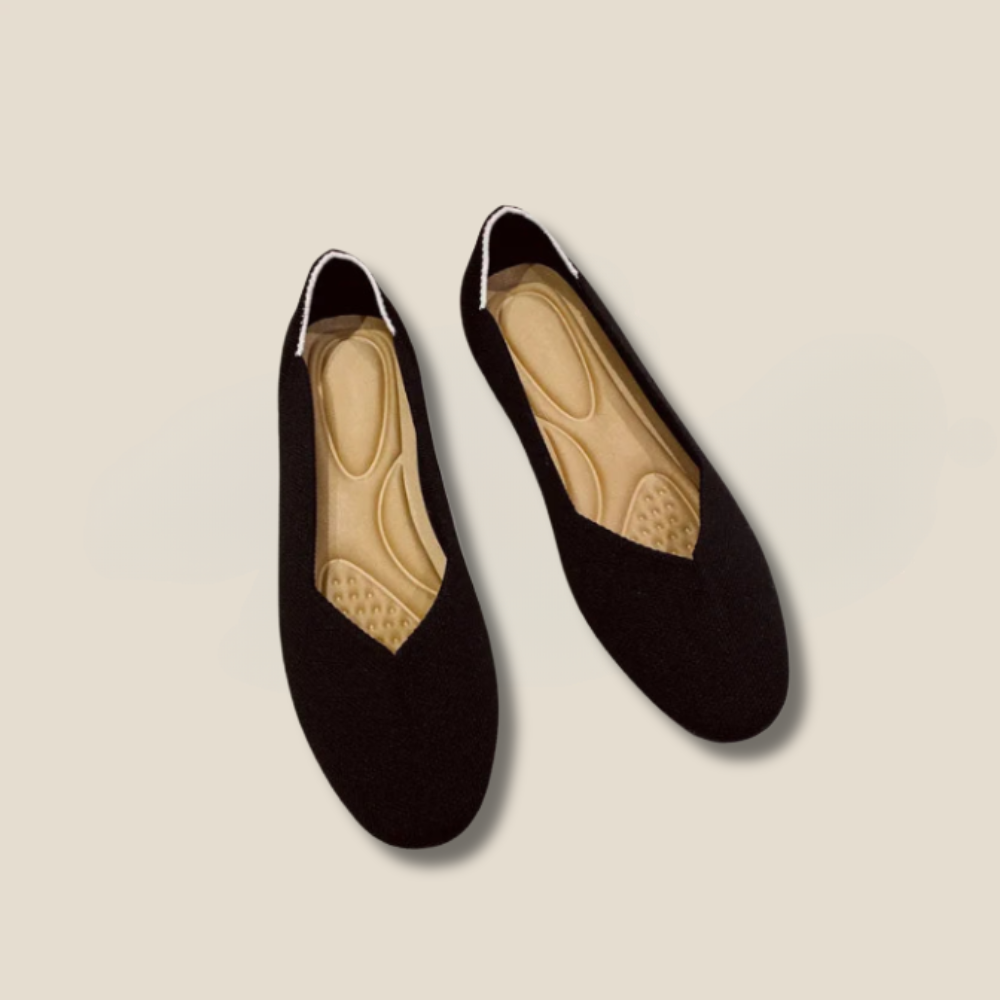 Elara - Circular Toe Knit Flats