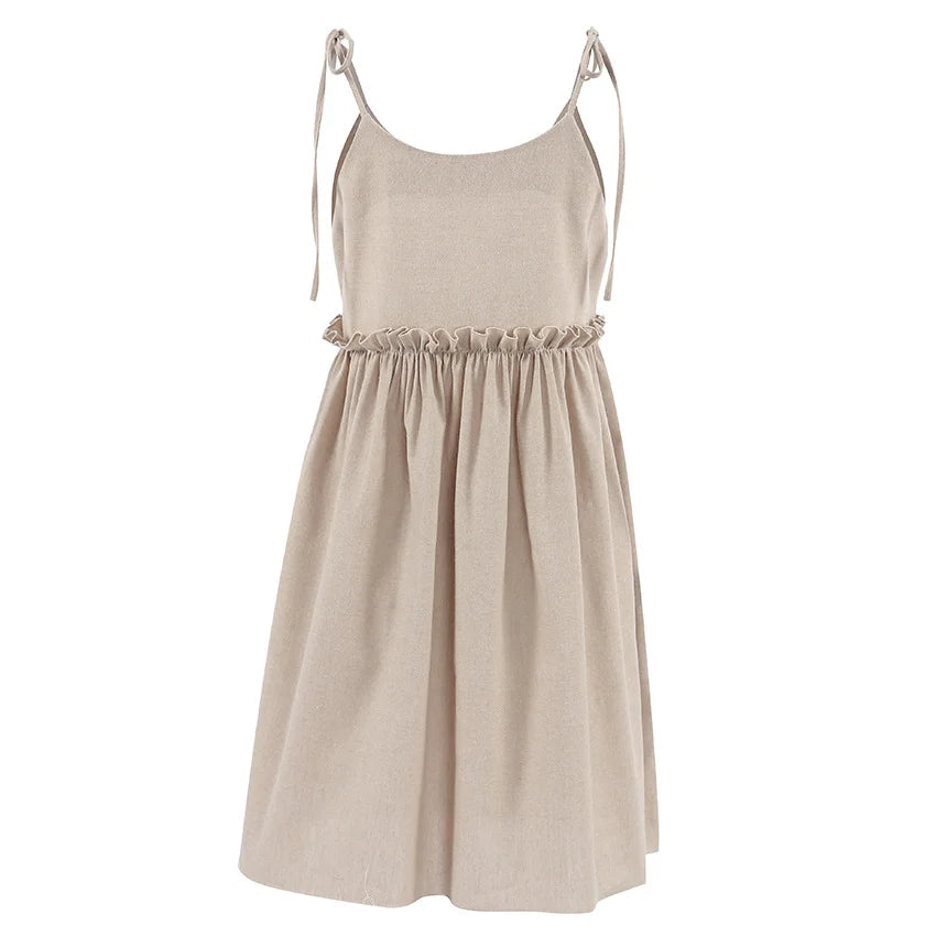 Simple Fold Vest Mini Dress