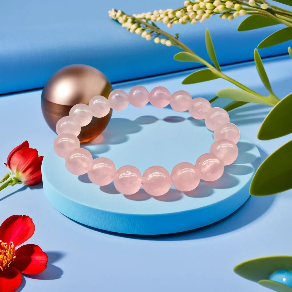 Heart Harmony Rose Quartz Bracelet