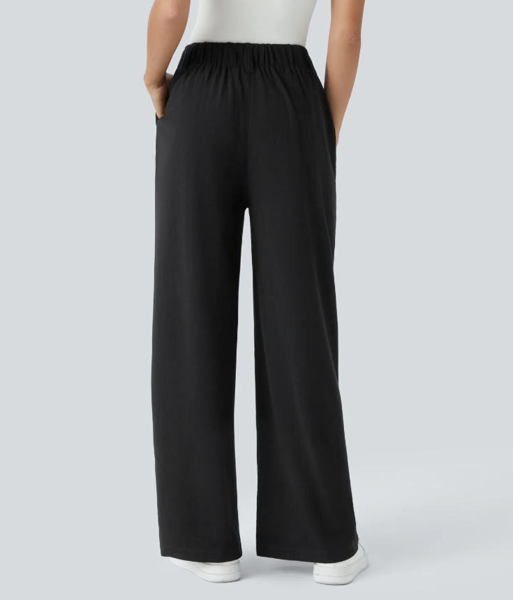 Serena Fit™ High Waist Pocket Waffle Casual-Work Pants