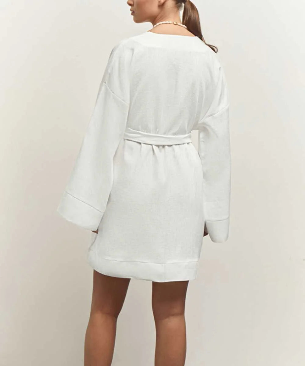 Casual Kimono Cotton Linen Dress