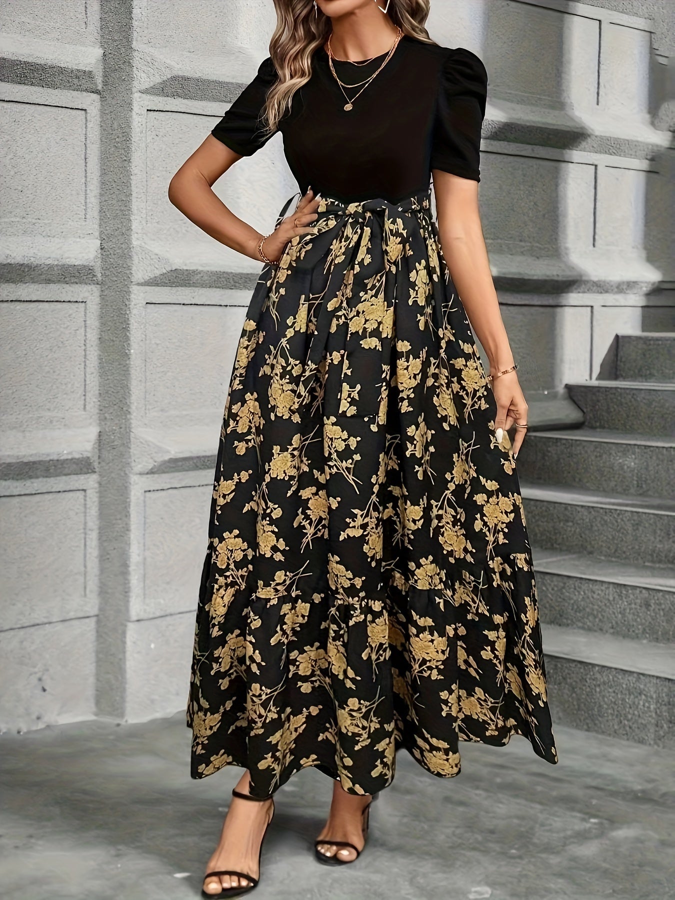 Isadora  – Lace-Up Floral Dress