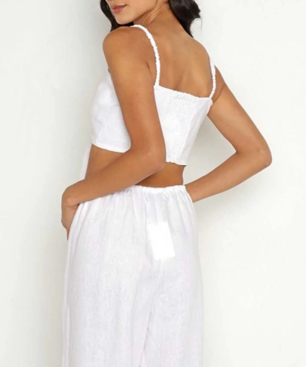 Summer Chic Suspenders Two-Piece Set